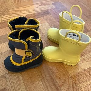 Kamik toddler snow boots and lone cone toddler rain boots size 5